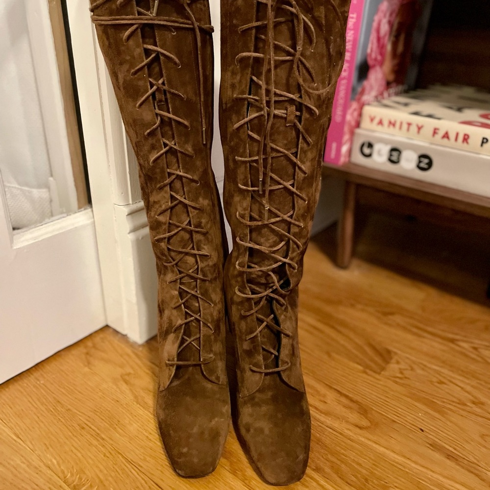 SAINT LAURENT Lace Up Boots